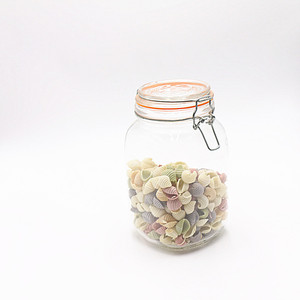 Chiaro Vasi di Vetro di Stoccaggio con Airtight Morsetto Caps, Cucina Giare per la Conservazione della Vita Elegante di Vetro A Chiusura Ermetica Canister <span class=keywords><strong>Set</strong></span> - Product Image 2