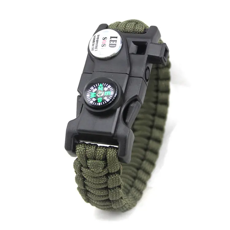 20 in 1 EDC LED Flashlight Paracord survival bracelet for outdoor survival camping