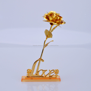 Regalos del día <span class=keywords><strong>de</strong></span> <span class=keywords><strong>san</strong></span> valentín 24 K lámina <span class=keywords><strong>de</strong></span> oro rosa flor con amor base - Product Image 2