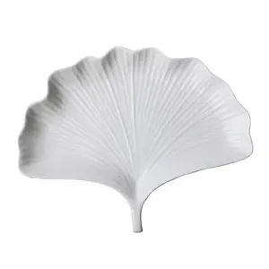 Vendita calda stoviglie foglia di Ginkgo set da pranzo in porcellana in ceramica ristorante piatto da pranzo in ceramica