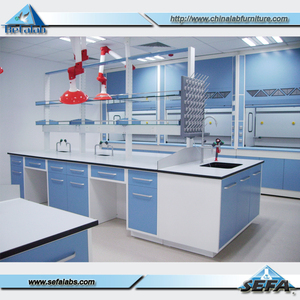 Trường Gỗ Nội Thất Phòng Thí Nghiệm <span class=keywords><strong>Island</strong></span> <span class=keywords><strong>Bench</strong></span> Với Kệ - Product Image 1