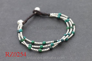 Comercio al por mayor de Alta Calidad de <span class=keywords><strong>La</strong></span> Manera grano de <span class=keywords><strong>la</strong></span> turquesa Pulsera de concha de caracol verde - Product Image 1