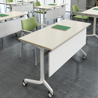 Table de réunion de bureau moderne pliable avec roulettes, bureau de formation pliable