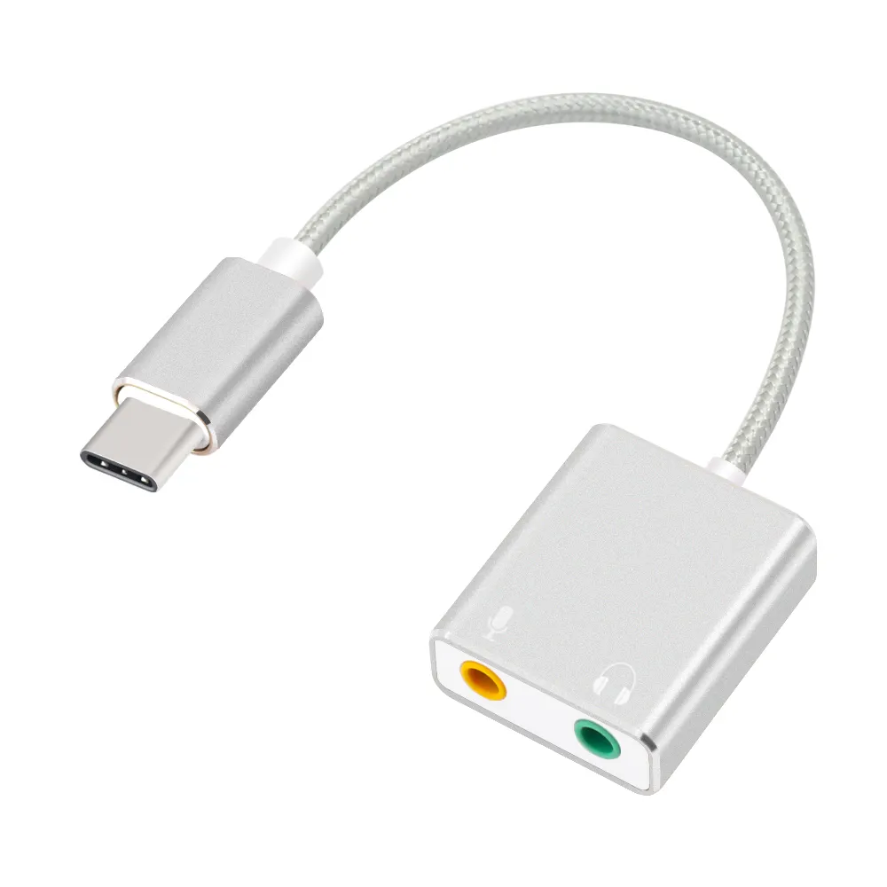 Externe Usb Geluidskaart Type-C Om Hoofdtelefoon 3D Stereo Usb Audio Adapter Nieuwe Gratis Drive Geluidskaart Voor mac Os X Windows