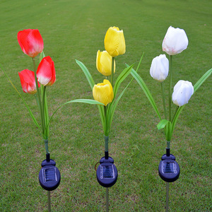 Luci da giardino a LED solari con fiore di tulipano alla moda IP65 per illuminazione da giardino all'aperto per giardini e spazi paesaggistici - Product Image 2