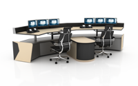 Bureau à hauteur réglable pour postes de travail de centre de commande Consoles de centre de commande en métal pour utilisation dans les centres commerciaux