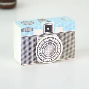 memory recorder camera shape paper candy package wedding favor box