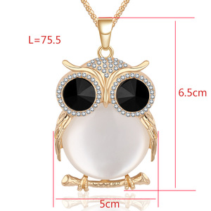 Nuovo di Marca di Modo di Fascini Del Rhinestone Carino Gemma di Cristallo di Diamante Grande <span class=keywords><strong>Gufo</strong></span> Collane & Pendenti Della Catena Del Maglione Dei Monili - Product Image 5