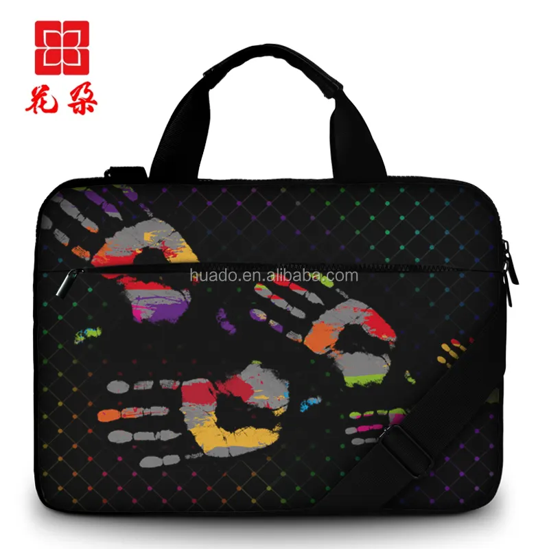 Customizable pattern wear resisting and shockproof canvas laptop bag