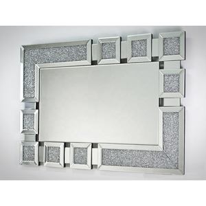 Luxury Sparkle <strong>Rectangle</strong> Crushed Diamond Glass <strong>Mirror</strong> <strong>Wall</strong> Mounted <strong>Mirror</strong> Decorative <strong>Wall</strong> <strong>Mirrors</strong> - Product Image 2