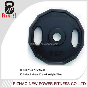 Due Presa Poligonale Rivestito di Gomma Disco esagonale bilanciere di Peso Piastre - Product Image 4