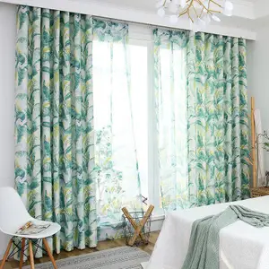 中国进口物品装饰客厅套窗帘和窗帘，最新窗帘时尚设计门帘印刷景观 *
