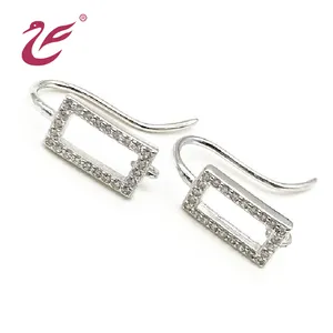 Diy exclusivo mulheres jóias acessórios de luxo zircônia designer orelha gancho popular 925 sterling silver moda brincos com pérola