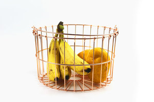 Cesta de alambre <span class=keywords><strong>con</strong></span> asas, cesta de almacenamiento de hierro oro rosa, soportes para verduras, cestas de almacenamiento de despensa tejidas para la colada - Product Image 6
