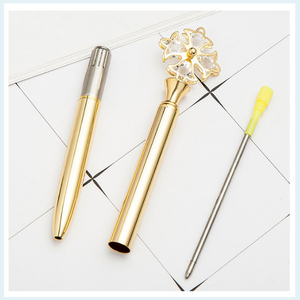 Bolígrafos de cristal con forma de flor, diamantes de imitación ostentosos, bolígrafos de Metal, tinta negra para escuela y oficina - Product Image 4