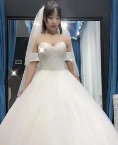 Jancember RSM66735女优雅象牙礼服甜心婚礼服dubai白色结婚舞会礼服