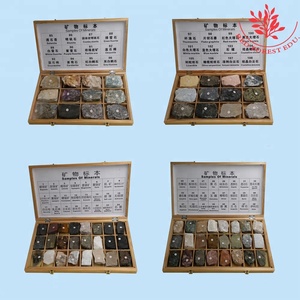 Caja de madera 20 tipos de piedra de roca combinada metamórfica sedimentaria e ígnea - Product Image 5