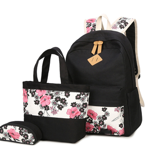 2019 New Arrivals Printing <strong>Canvas</strong> Girls <strong>Back</strong> <strong>Pack</strong> School Bag <strong>Back</strong> Bags Set Backpack Large 3pcs Set Child School Bag - Product Image 2