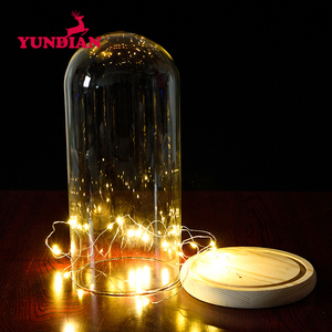 Cloche transparente en forme <span class=keywords><strong>de</strong></span> U, disponible en plusieurs tailles, 7 pièces, vente en gros, éclairage Led, Base en bois, décoration <span class=keywords><strong>de</strong></span> maison - Product Image 2