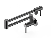 Robinet de cuisine et de salle de bain moderne Mainstays noir mat avec douchette extractible, à un seul trou, à poser sur comptoir, en laiton