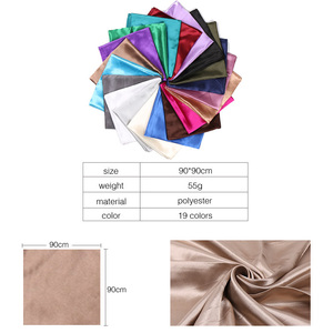 Moda 90*90cm diadema musulmana turbante verano Color sólido Bandana cuadrado satén seda bufanda para mujer