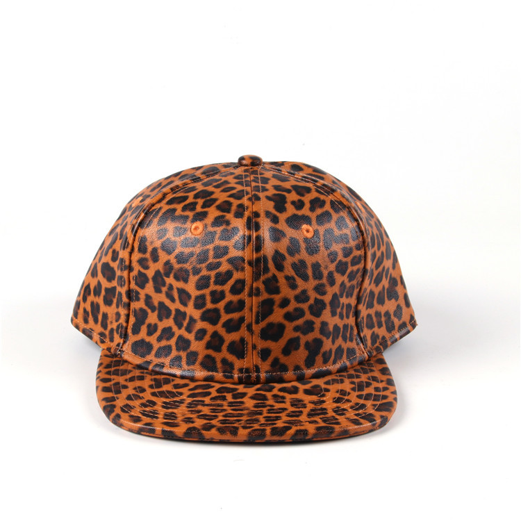 Nouveau Design Réglable Matériel Personnalisé Imprimé Léopard Impression Snapback Caps