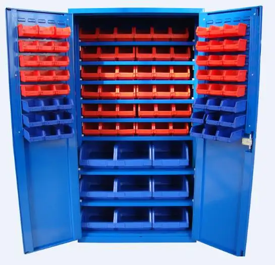 Garage storage plastic hang-able bins for small parts screws tools