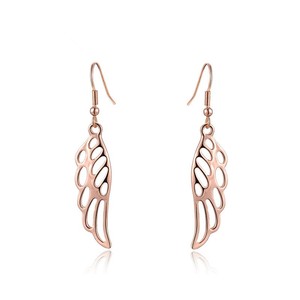 Élégant <span class=keywords><strong>d</strong></span>écoupe <span class=keywords><strong>d</strong></span>'aile <span class=keywords><strong>d</strong></span>'<span class=keywords><strong>ange</strong></span> bijoux rose or boucles <span class=keywords><strong>d</strong></span>'oreilles - Product Image 1