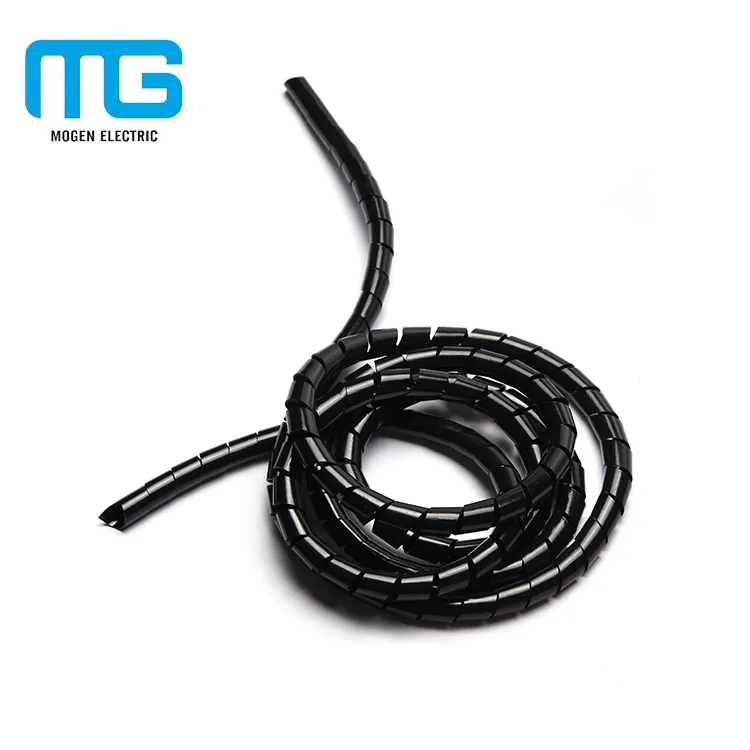 PE White black Round spiral wire wrapping band