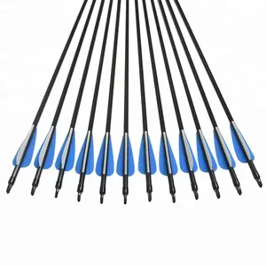 Bow and Arrow Blue and White Color Vanes Archery Fiberglass Arrow For Recurve Bow