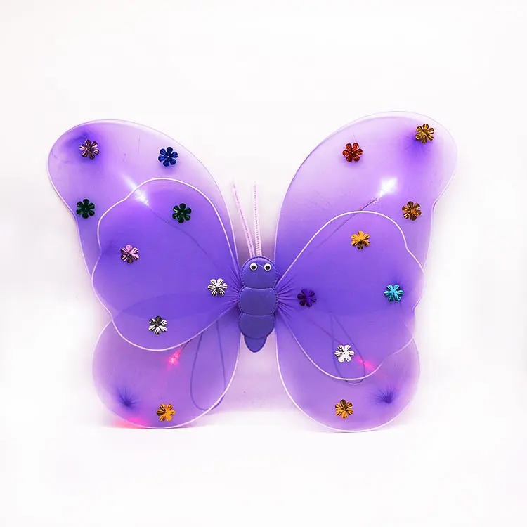 Детский костюм для косплея, украшение для вечеринки, светодиодная подсветка, сказочные крылья бабочки