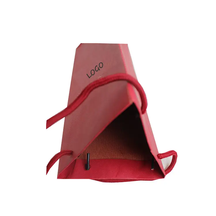 Red Paper Bag New Design Triangle Shape Red Fancy Paper Packaging Bag