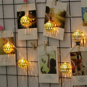 Không thấm nước ngoài trời 10 LED Ma-rốc kim loại toàn cầu đèn lồng năng lượng mặt trời Powered chuỗi đèn cây trang trí chiếu sáng trang trí - Product Image 4