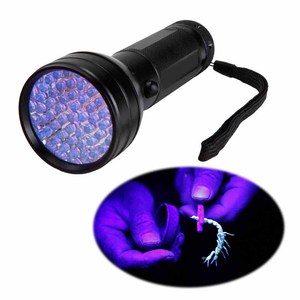 Senter LED UV Berkemah Malam 410nm, Senter LED 51 Violet Tinggi untuk Berburu Kalajengking