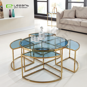 <span class=keywords><strong>Mesa</strong></span> <span class=keywords><strong>de</strong></span> <span class=keywords><strong>Centro</strong></span> <span class=keywords><strong>de</strong></span> Estilo Simple con Marco <span class=keywords><strong>de</strong></span> Acero Inoxidable y Vidrio Templado - Product Image 2