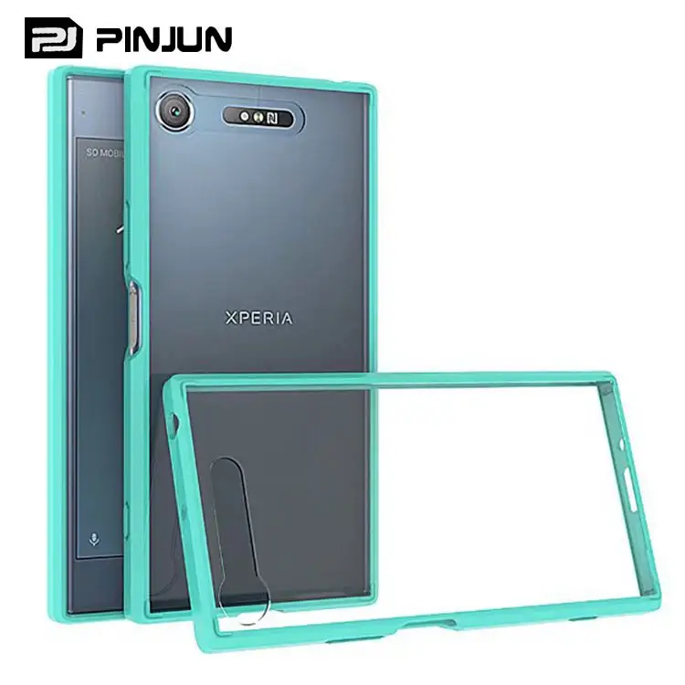 Crystal clear acrylic color tpu frame shockproof case for Sony xperia xz1,for sony xperia xz1 5 1 10 iv pro-i iii lite case