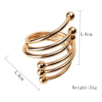 Anneaux de serviette modernes en alliage de zinc plaqué or en spirale, écologiques et en stock, pour mariage et fête