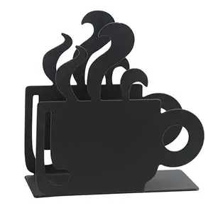 सजावटी Multifunctional काले कॉफी कप डिजाइन धातु नैपकिन धारक के लिए टेबल