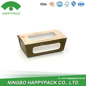 HAPPYPACK Cung Cấp Lấy Đi Hộp Giấy Với Cửa Sổ Bao Bì Dùng Một Lần Thực Phẩm <span class=keywords><strong>Container</strong></span> Tùy Chỉnh Logo Màu Salad Hộp Mẫu Miễn Phí - Product Image 3