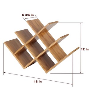Elegante encimera moderna para el hogar, estante para vino, forma de mariposa, madera de bambú, 8 botellas, estante de almacenamiento para mesa - Product Image 4