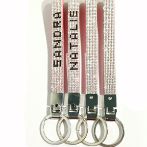 Wholesale Rhinestone <strong>Wristlet</strong> <strong>Keychain</strong> with with Custom logo <strong>Keychain</strong> with Free Shipping Kechain - Product Image 1