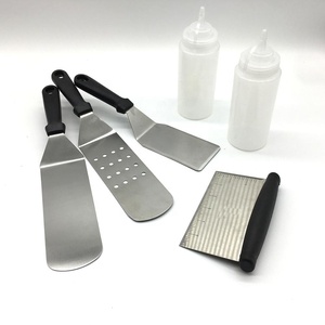 In Acciaio Inox Piastra Spatola Set Di 6-In Metallo Piatta Spatola, Piastra Raschietto, <span class=keywords><strong>Hamburger</strong></span> Pancake Turner All'aperto Piastra - Product Image 1