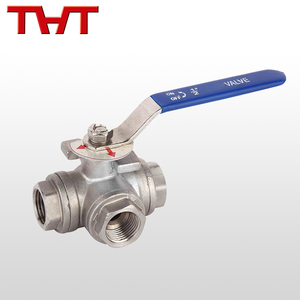 2 pulgadas <span class=keywords><strong>3</strong></span> vías de acero inoxidable válvula de bola - Product Image 1