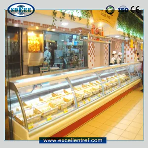 DSA12CCH1 Service Counter Display Geladeira Comercial Meat Fish Display Cabinet Freezer Geladeira