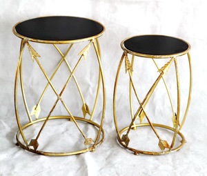 Woonkamer glas mirrored gold metalen Salontafel - Product Image 5
