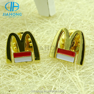 Commercio all'ingrosso su ordine <span class=keywords><strong>M</strong></span> metallo a forma di nome dello smalto pin badge - Product Image 2