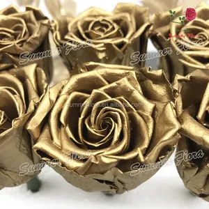 2017 新到达软保存玫瑰花瓣金玫瑰批发保留玫瑰花箱安排