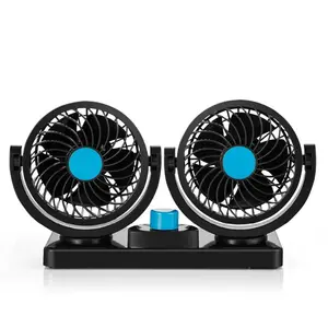 4 /6 pollici 12V Doppia Headed ventilatore auto Rotazione di 360 Gradi Potente Tranquillo 2 Velocità Regolabile Forte Vento auto Ventola di Raffreddamento Aria