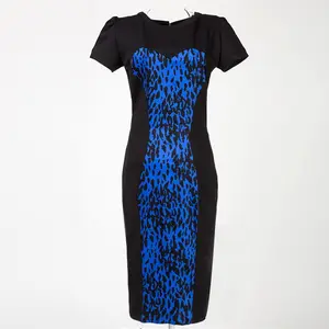 50 años de ropa de fiesta de noche estampado de leopardo retro vestidos de lápiz UK