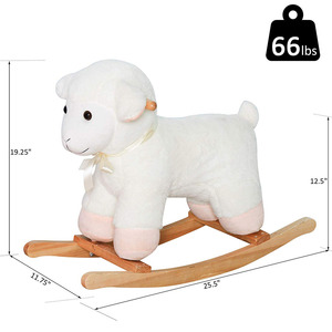 F239 enfants Playtime <span class=keywords><strong>peluche</strong></span> à <span class=keywords><strong>bascule</strong></span> ASTM F963 CPSIA vente en gros ODM mouton agneau <span class=keywords><strong>Animal</strong></span> jouet monter sur une forte Durable Rocker <span class=keywords><strong>Animal</strong></span> Ride - Product Image 4